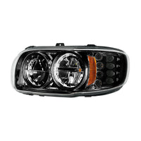 High Power LED Chrome or Black Headlight w 8 LED Turn & 4 LED Position Light For 2008-2024 Peterbilt 389 (Driver or Passenger Side)