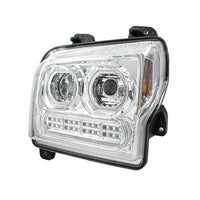 High Power 10 LED Chrome or Black Headlight w 24 LED Turn & 100 LED Halo For 2019-2024 Kenworth W990 (Driver or Passenger Side)