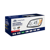 High Power 10 LED Headlight For 2005-2021 Hino 238/258/268/338 - Chrome or Black Housing (Driver or Passenger Side)