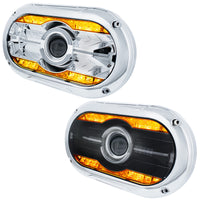 Full LED Projector One-Piece Style Chrome or Blackout Headlight For Dual 5-3/4" Headlight Housing