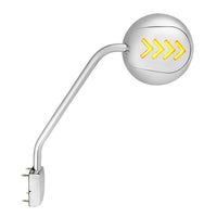 Chrome Hood Mirror Assembly With Sequential LED Turn Signal For 2013-2021 KW T680 & 2012-2021 PB 579 (Driver or Passenger Side)