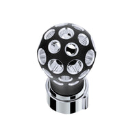 Thread-On Matte Black Phoenix Style Ball Gearshift Knob With LED 13/15/18 Speed Adapter (Various Colors)