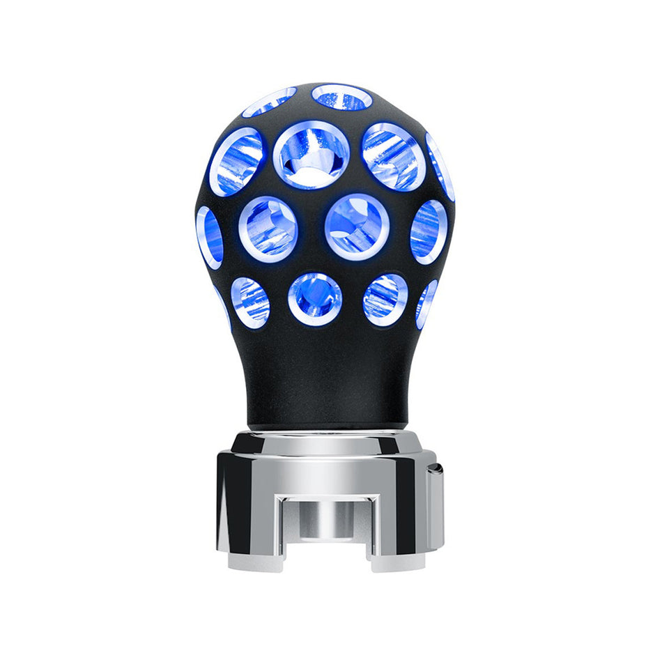 Thread-On Matte Black Phoenix Style Ball Gearshift Knob With LED 13/15/18 Speed Adapter (Various Colors)