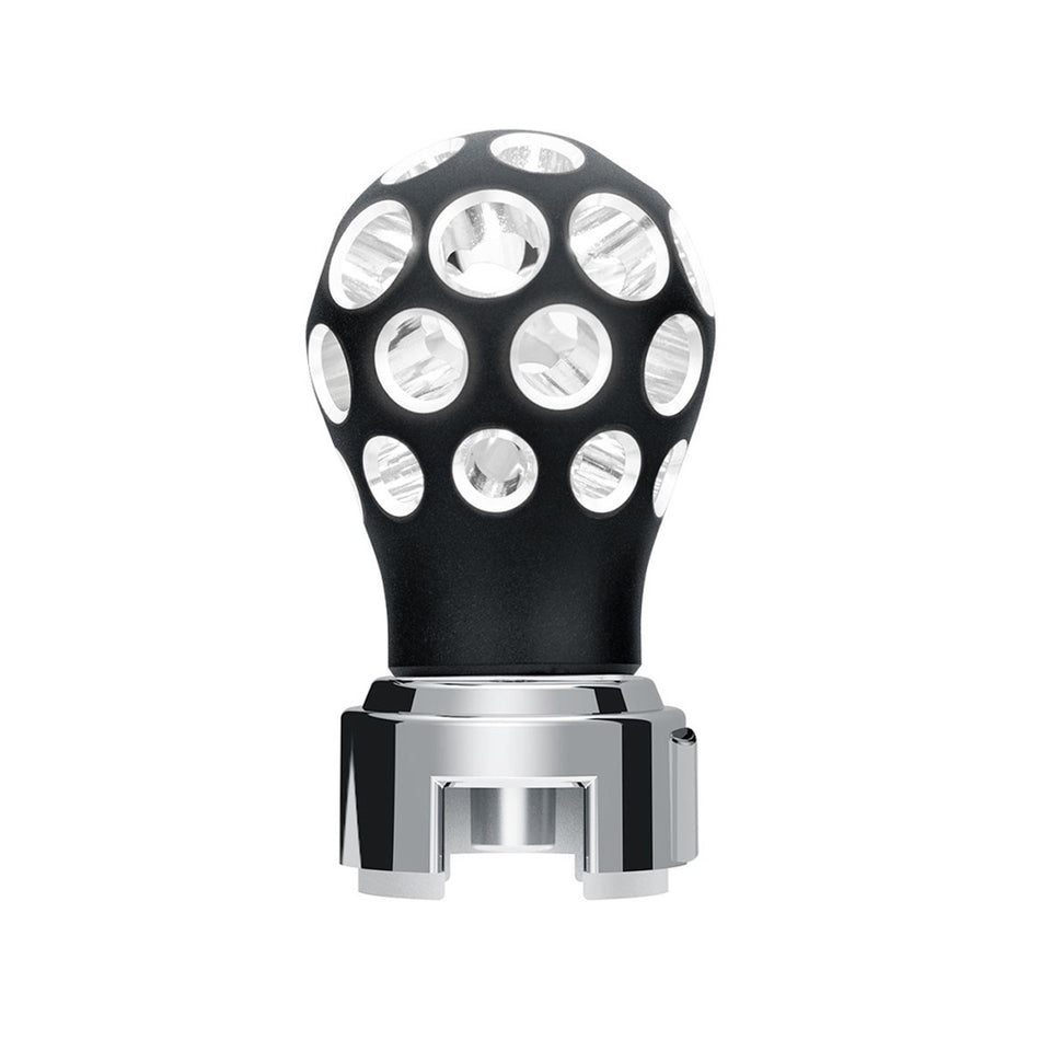 Thread-On Matte Black Phoenix Style Ball Gearshift Knob With LED 13/15/18 Speed Adapter (Various Colors)