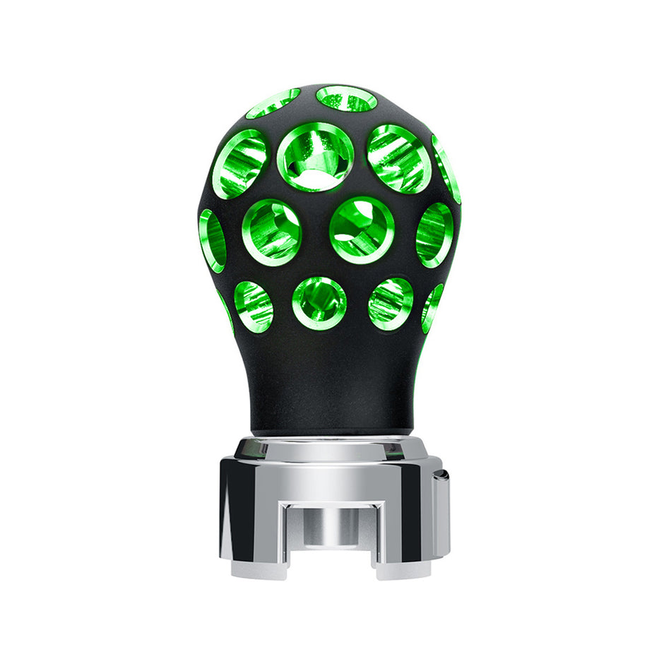 Thread-On Matte Black Phoenix Style Ball Gearshift Knob With LED 13/15/18 Speed Adapter (Various Colors)