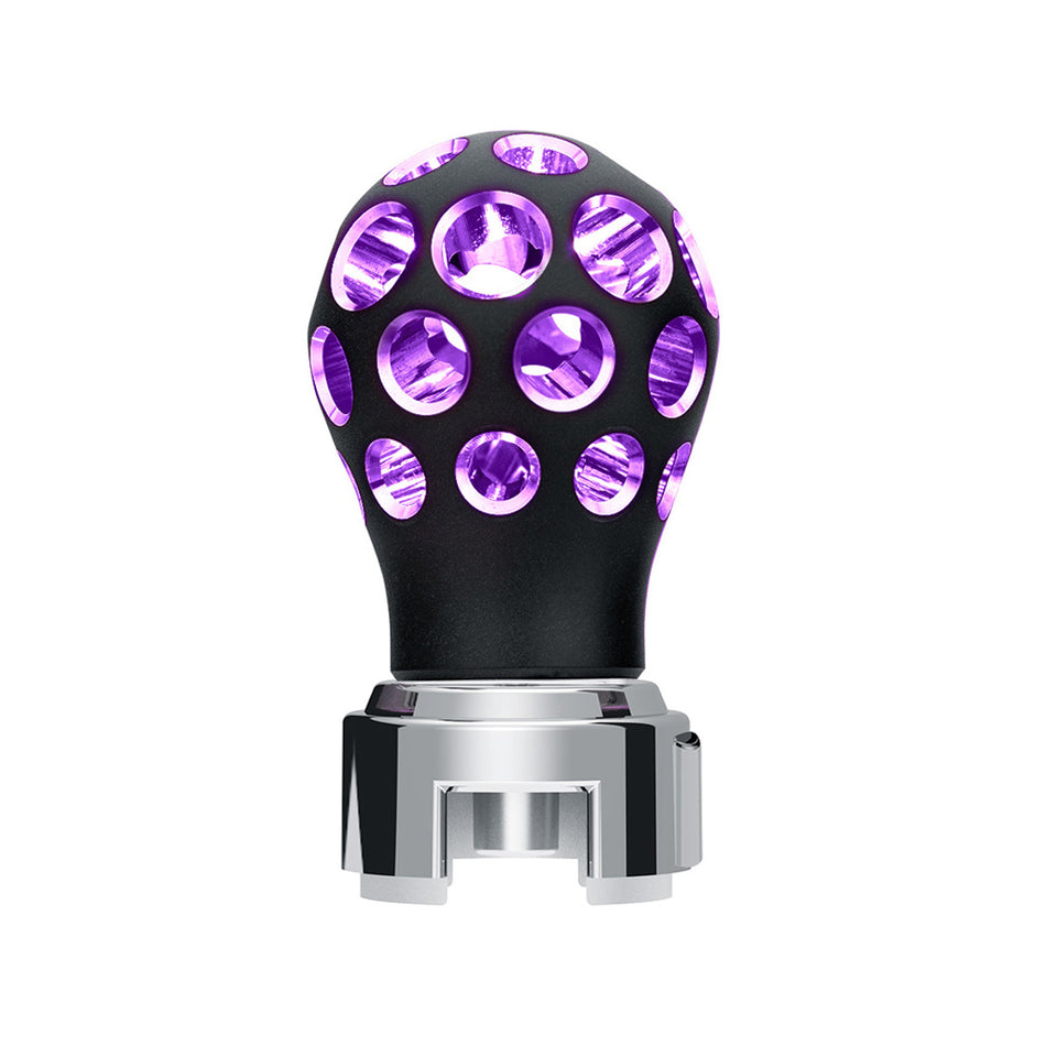 Thread-On Matte Black Phoenix Style Ball Gearshift Knob With LED 13/15/18 Speed Adapter (Various Colors)