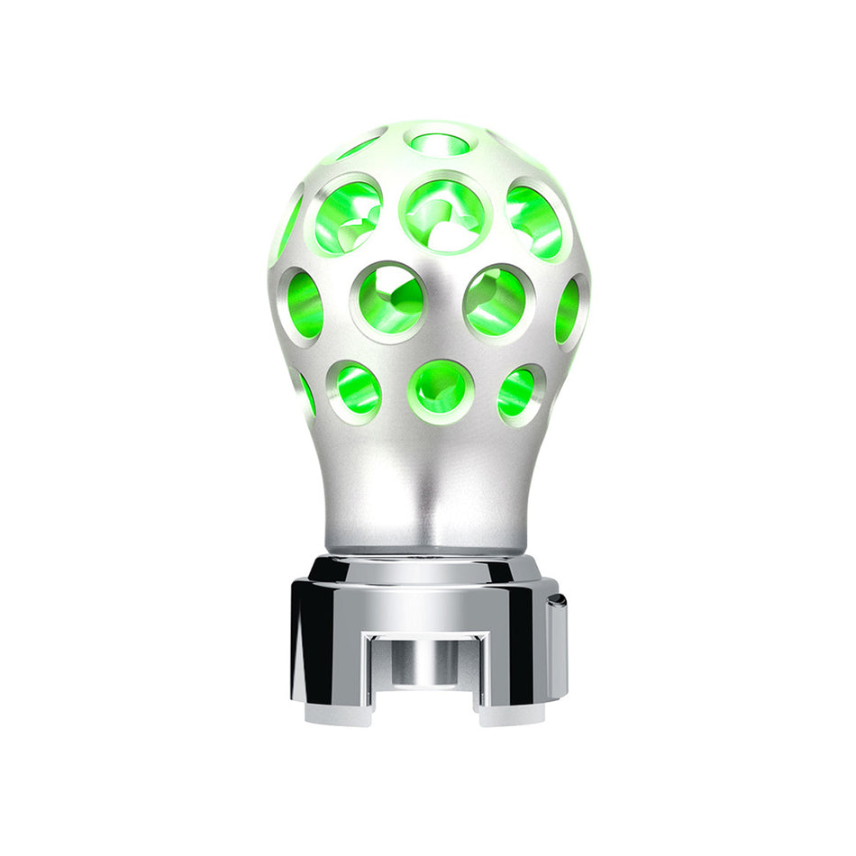 Thread-On Anodized Phoenix Style Ball Gearshift Knob With LED 13/15/18 Speed Adapter (Various Colors)