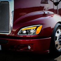 2008-2017 Kenworth T660 LED Chrome or Black Projection Headlight w Turn Signal (Driver or Passenger Side)