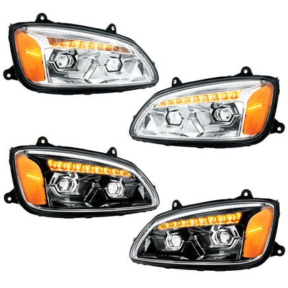 2008-2017 Kenworth T660 LED Chrome or Black Projection Headlight w Turn Signal (Driver or Passenger Side)