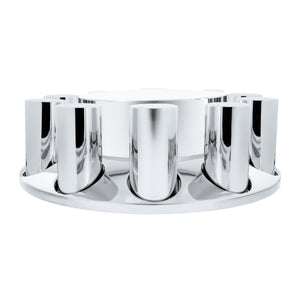 United Pacific - 33mm Standard Chrome Plastic Flat Top Front Axle Cover (Thread-On Nut Covers)