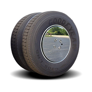 24.5" Stainless Steel Twist & Lock Aero Covers - Mirror Finish - 5/8" or 3/4" Axle Bolts