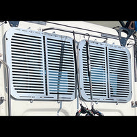 Stainless Steel or Stealth Black Steel Freightliner Window Guards & Bracket (Pair)