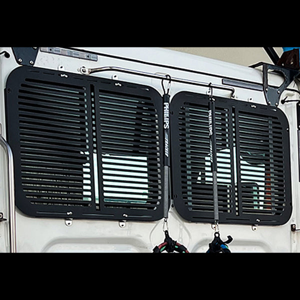 Stainless Steel or Stealth Black Steel Freightliner Window Guards & Br ...