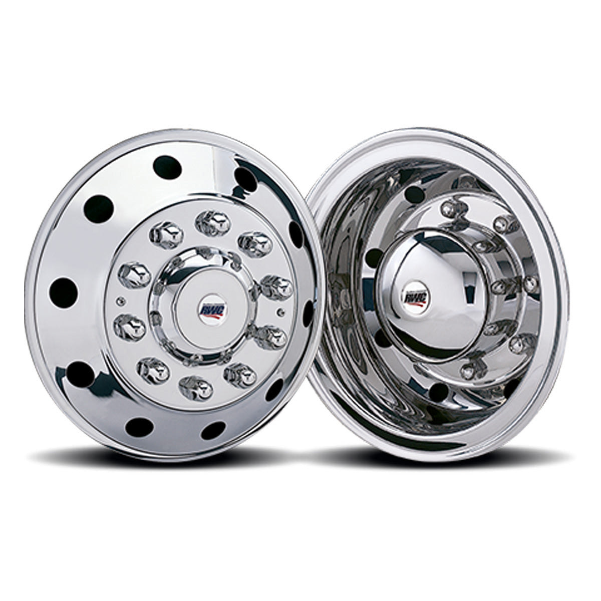 22.5" x 8.25" American Road Style Front Simulator Kit - 33mm Hub - 10 Lugs w 2 Hand Holes (Front Bridge - 28408) - Berube's Truck Accessories