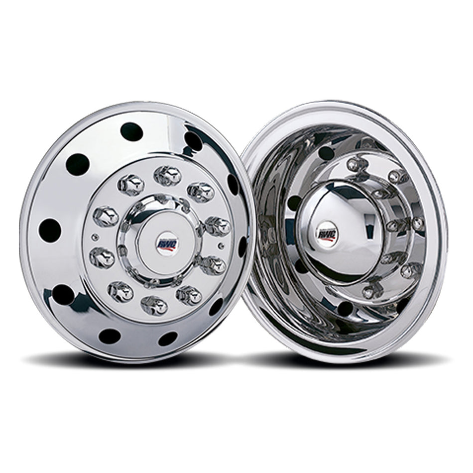 22.5" x 8.25" American Road Style Front Simulator Kit - 33mm Hub - 10 Lugs w 2 Hand Holes (Front Bridge - 28408) - Berube's Truck Accessories