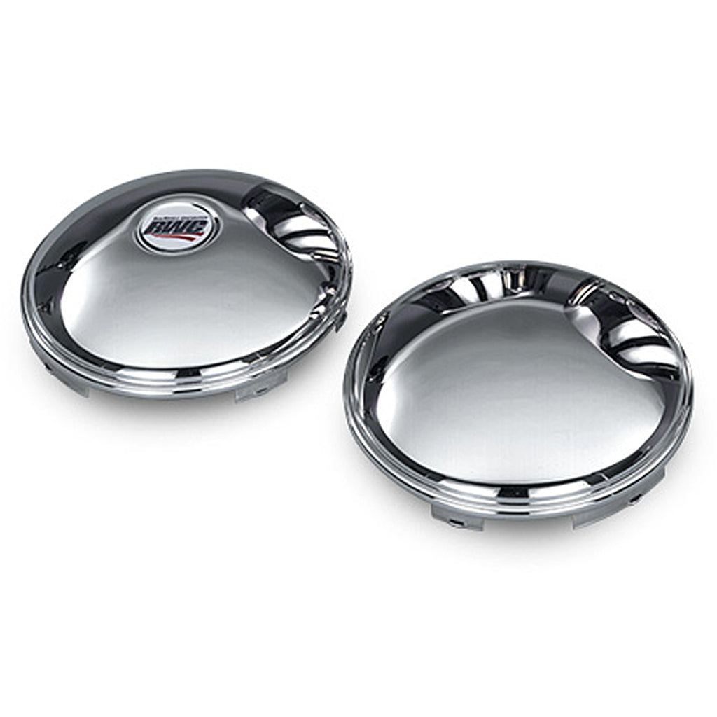 Universal Front "Baby Moons" Stainless Steel or Stealth Black Axle Covers - Solid (with or without Logo)