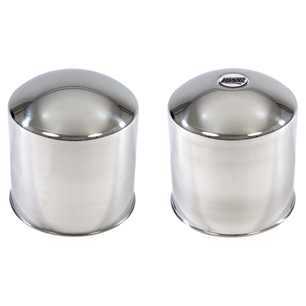Universal Stainless Steel Rear High Hats - 6" Tall Trimmed Lip, 6 9/16" Drive Axle Diameter, 5.75″ Axle Depth with or without Logo