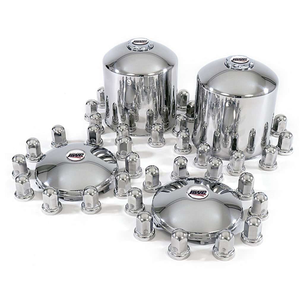 Solid or Open Center 9.75" Tall 33mm Stainless Steel Trim Kits for International CV Trucks