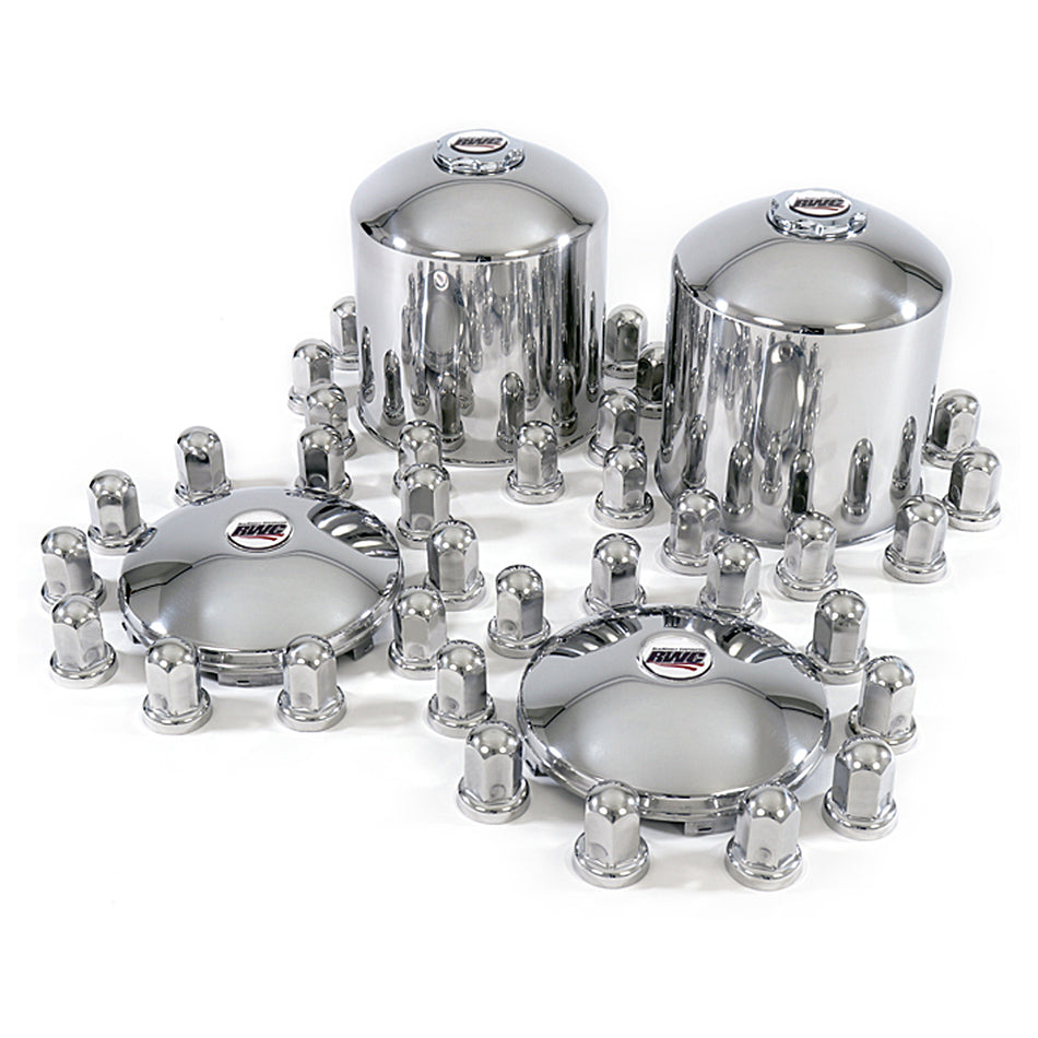 Solid or Open Center 9.75" Tall 33mm Stainless Steel Trim Kits for International CV Trucks