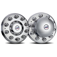 22.5" & 24.5" Smooth Face Mirror Finish Cover-Up Hub Covers Aluminum/Hub - Front or Rear Kit (Hub or Stud)