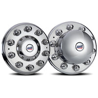 22.5" & 24.5" Stainless Steel Mirror Finish Unitized Cover-Up Hub Cover - Front, Rear or Both Kits (2 Covers or 4 Covers)