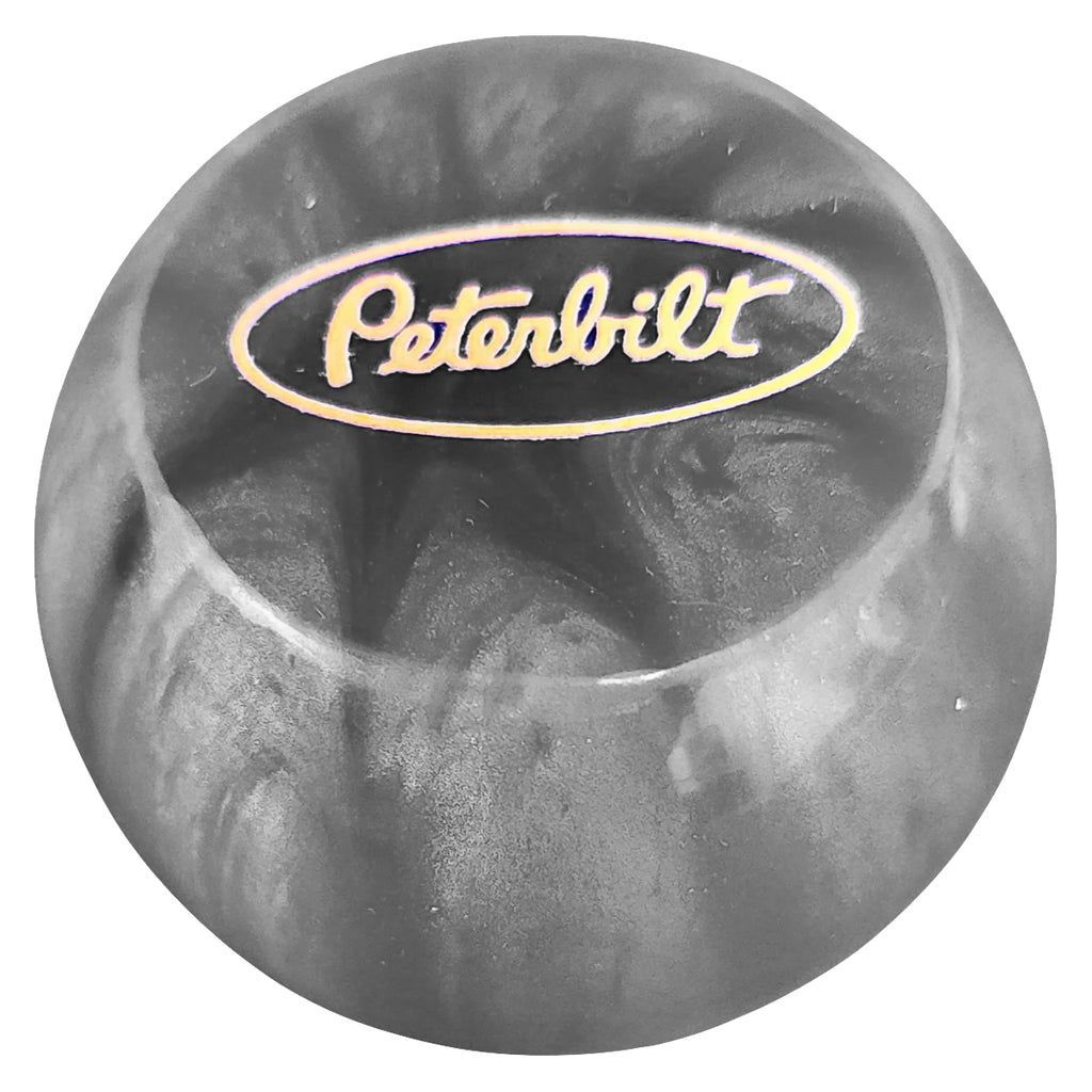 Twisted Shifterz - FlatTop Peterbilt Logo Branded Pearl Blue Shift Knob