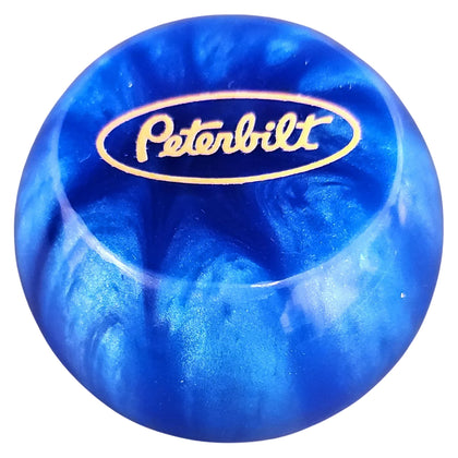 Twisted Shifterz - FlatTop Peterbilt Logo Branded Pearl Gray Shift Knob