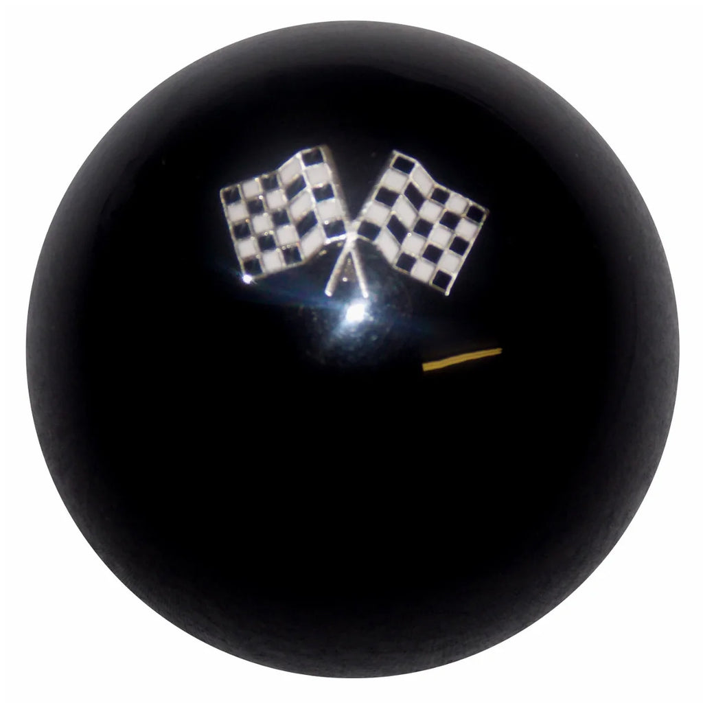 Twisted Shifterz - Checkered Flags on Black Shift Knob