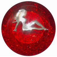 Twisted Shifterz - Chrome Lady on Round Shift Knob (Various Colors)