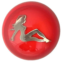 Twisted Shifterz - Chrome Lady on Round Shift Knob (Various Colors)