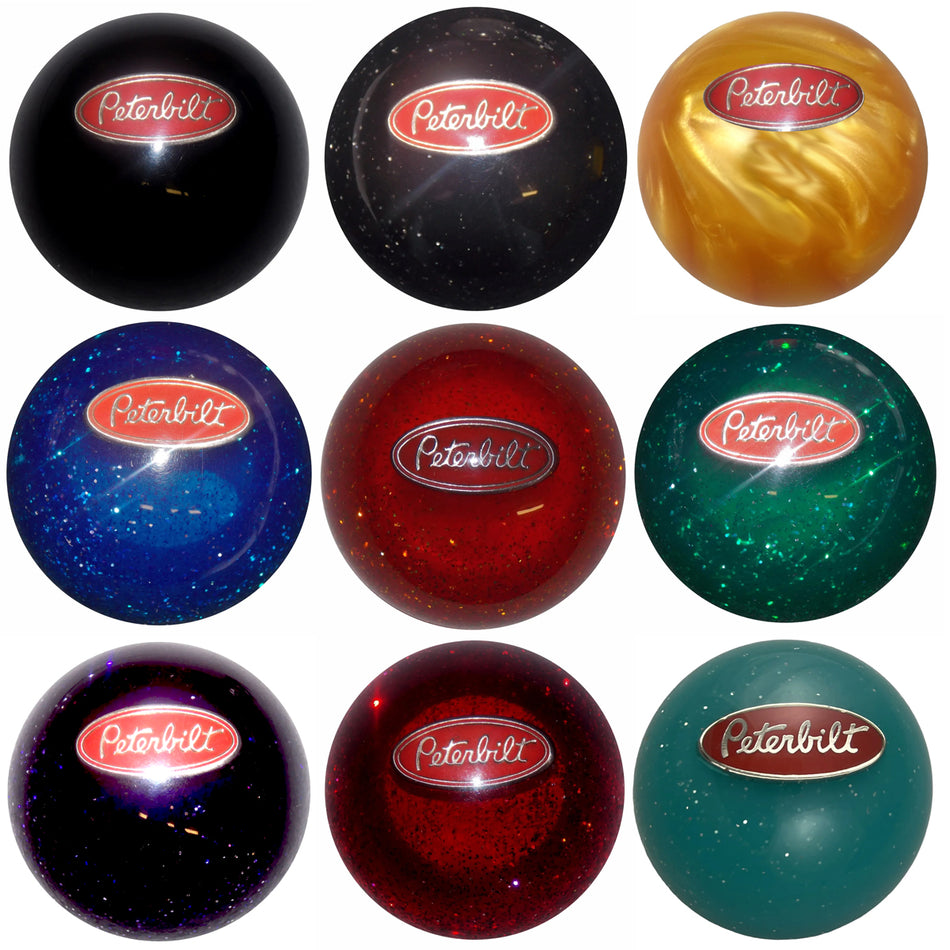 Twisted Shifterz - Black Peterbilt Logo Shift Knob (Various Colors)