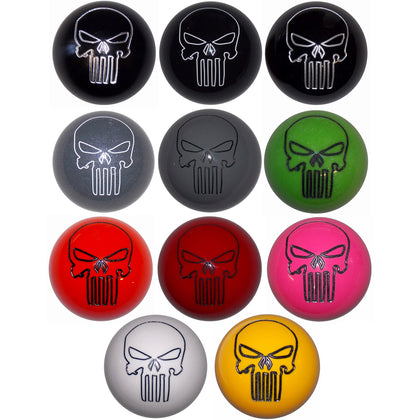 Twisted Shifterz - Punisher Skull Brushed Aluminum Shift Knob (Various Colors)