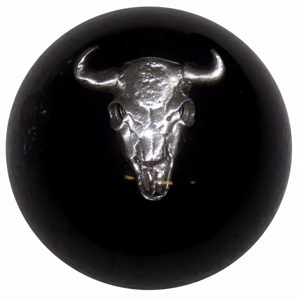 Twisted Shifterz - Chrome Cow Skull Brake Knob (Various Colors)