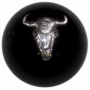 Twisted Shifterz - Chrome Cow Skull Brake Knob (Various Colors)