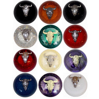 Twisted Shifterz - Chrome Cow Skull Brake Knob (Various Colors)