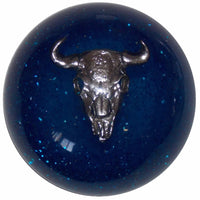 Twisted Shifterz - Chrome Cow Skull Brake Knob (Various Colors)