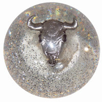 Twisted Shifterz - Chrome Cow Skull Brake Knob (Various Colors)
