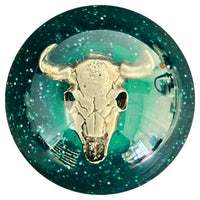 Twisted Shifterz - Chrome Cow Skull Brake Knob (Various Colors)