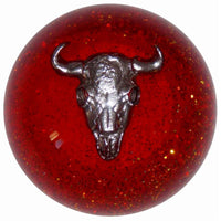 Twisted Shifterz - Chrome Cow Skull Brake Knob (Various Colors)