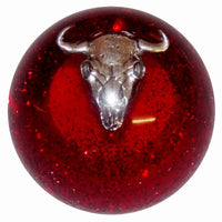 Twisted Shifterz - Chrome Cow Skull Brake Knob (Various Colors)