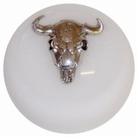 Twisted Shifterz - Chrome Cow Skull Brake Knob (Various Colors)