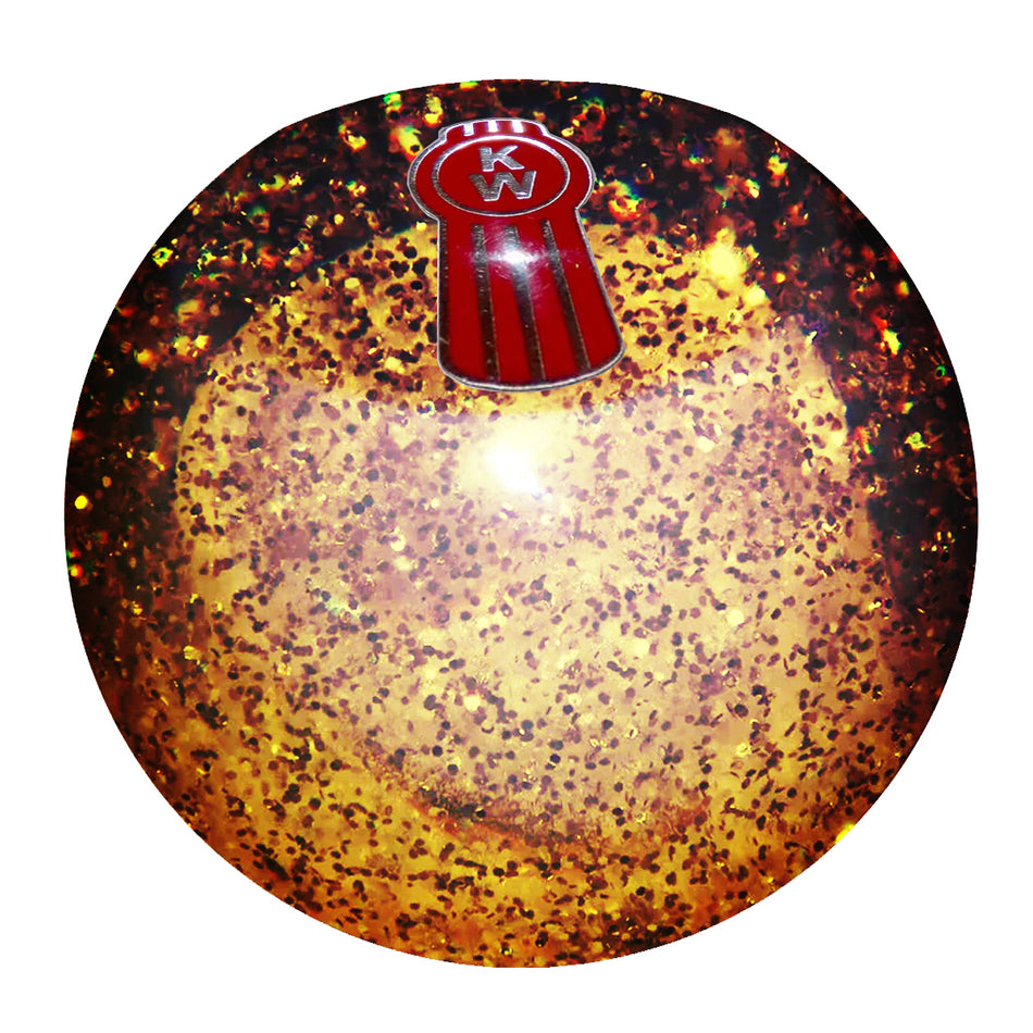 Twisted Shifterz - Glitter Style Kenworth Logo Flat Top Brake Knob (Various Colors)