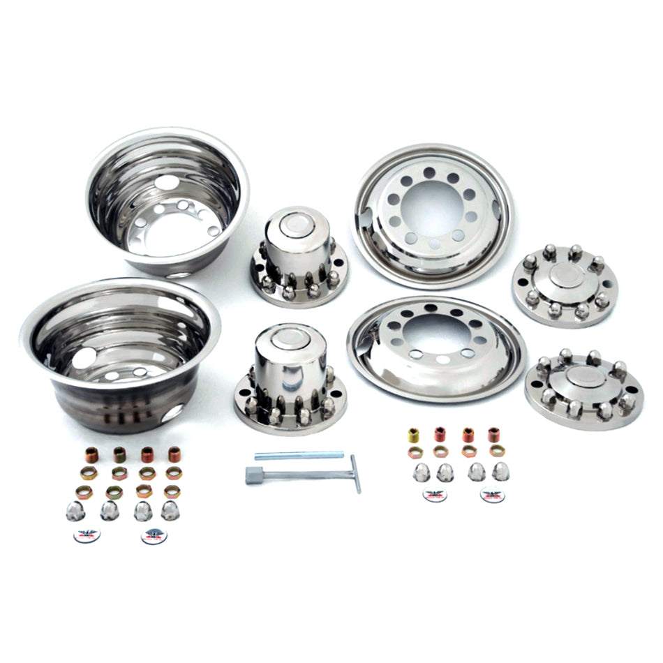 Polished Stainless Steel Wheel Simulator Set (22.5" x 7.5" x 8.25")