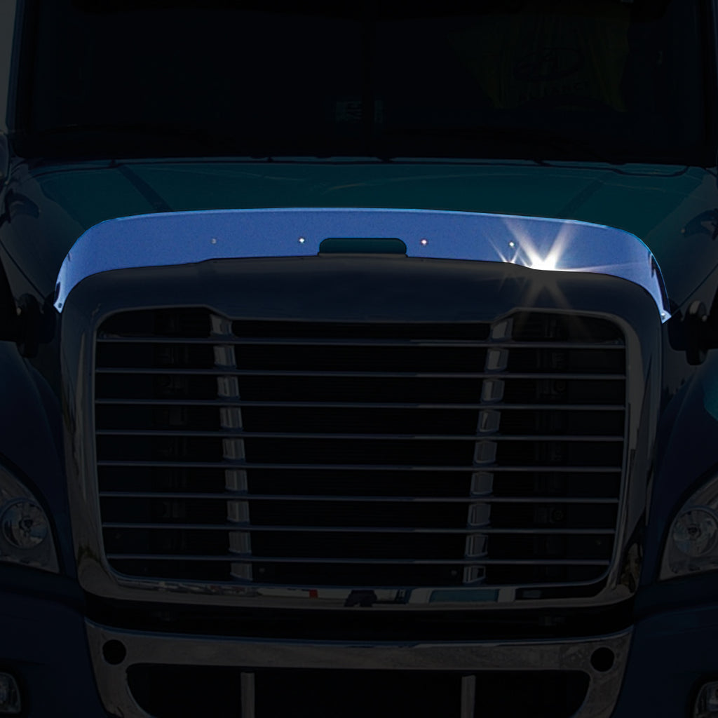 Freightliner Cascadia Stainless Steel Hoodshield Bug Deflector