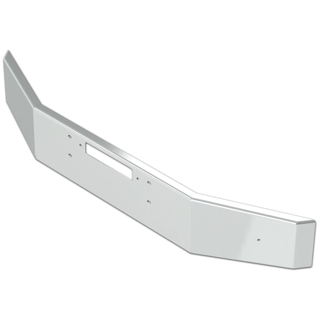 2007+ Western Star 14" Tapered Set Back Axle 7GA Steel Chrome Bumper w Bolt & Center Tow Holes