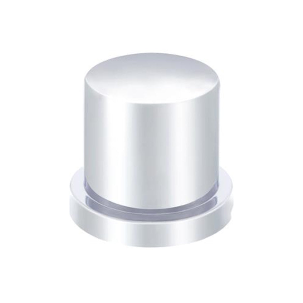 United Pacific 1-3/16" X 1-5/8" Chrome Plastic Flat Top Nut Cover W/ Flange - Push-On