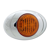 M3 3" Oval LED w Chrome Bezel Marker Light (Clear Lens/Amber or Red)