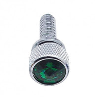 United Pacific 1/4"-20 Peterbilt Dash Screw - Knurled Screw Head With Green Diamond