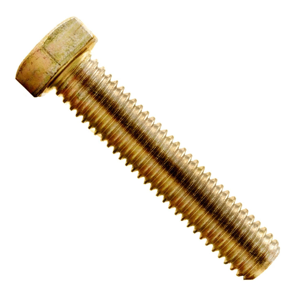 3/8"-16 x 1 1/4" Yellow Zinc Hex Head Cap Screw - Grade 8