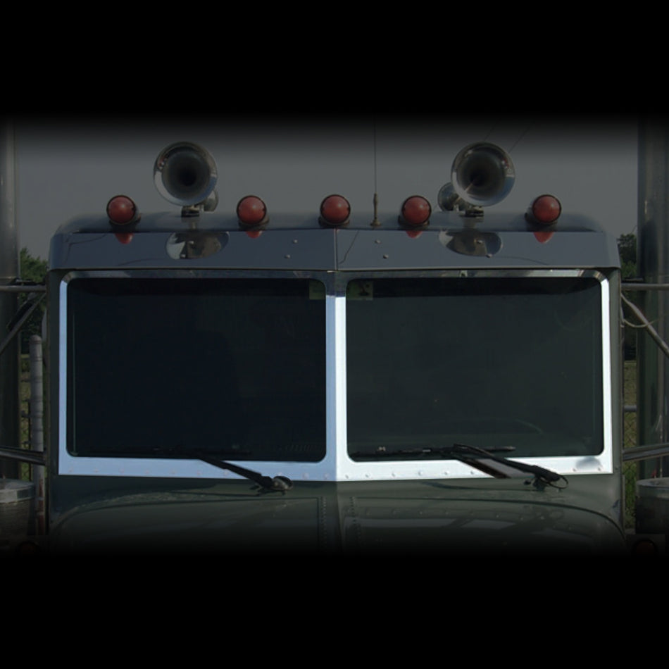 Roadwork's Peterbilt Dimpled Windshield Trim (3 piece kit)
